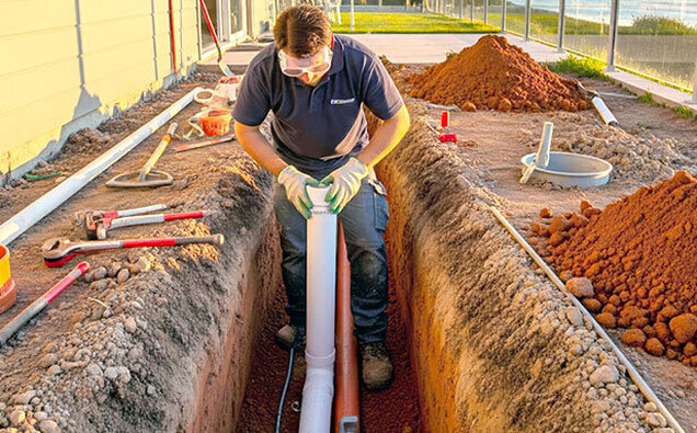 Plumber Installing Pipe